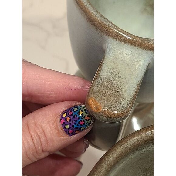 Frankoma Pottery Blue/Green Footed Coffee Tea Mug Set Of 4 MCM 4" x 3.25" EUC - Picture 4 of 14